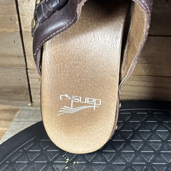 Dansko Deni Mules Clogs Shoes Womens Size 8.5-9 US 39 EU Brown Leather Fringe - Picture 7 of 10